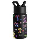 Garrafa de Água Simple Modern Transformers Kids 414ml com Canudo