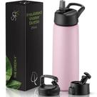 Garrafa de água SIPX 740 ml com tripla isolação, à prova de vazamentos, rosa
