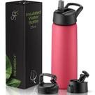 Garrafa de água SIPX 740 ml com tripla isolação em aço inoxidável vermelho