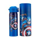 Garrafa de Água Térmica Squeeze Capitão América 480ml Resistente Escola Passeio Marvel Garrafa de Água Térmica Squeeze Capitão América 480ml Resistente Escola Passeio Marvel