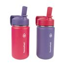Garrafa de água Thermoflask Kids 414mL com tampa de palha, pacote com 2