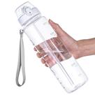 Garrafa de água transparente GOPPUS com canudo Garrafas de água esportiva transparente de 32 onças Motivacional com marcador de tempo Tritan Garrafa de água transparente de plástico sem BPA, boca larga para academia, viagens para casa, escola e escritório