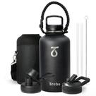 Garrafa de água Trebo isolada 1.9L em aço inoxidável com 3 tampas Garrafa de água Trebo isolada 1.9L em aço inoxidável com 3 tampas