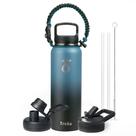 Garrafa de água Trebo isolada de 1,2 L com alça Paracord Indigo/Black Garrafa de água Trebo isolada de 1,2 L com alça Paracord Indigo/Black