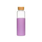 Garrafa de Água Vidro com Silicone 550 ml Plasvale - Lilás