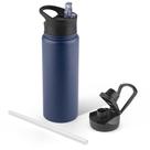 Garrafa de água VQRRCKI isolada 710 mL com palha e tampa de boca larga