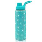 Garrafa de Água XMYAINA Bling Crystal Aço Inoxidável 650mL Azul