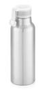 Garrafa de alumínio 570ml com tampa de fita de silicone Branca - Prata