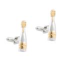 Garrafa de champanhe Cufflinks com revestimento de duas cores em latão