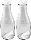 Garrafa de leite de vidro The Dairy Shoppe 1L/32oz (pacote com 2)