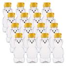 Garrafa de mel Bekith Plastic Bear 240 ml (pacote com 16) com tampa