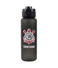 Garrafa De Plástico Corinthians Preta com Escudo 600ml