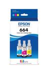 Garrafa de tinta Epson 664 EcoTank CMY Combo de capacidade ultra-alta