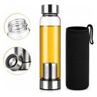 Garrafa De Vidro 550ml Infusor Capa Térmica Chá Água Garrafa De Vidro 550ml Infusor Capa Térmica Chá Água