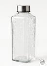 Garrafa de Vidro com Tampa Inox Quadrada 1 Litro