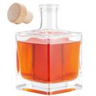 Garrafa De Vidro Cube 500ml Luxo Cachaça Licor Azeite Whisky Final Do Ano Licoreira Bar Casa Decoração