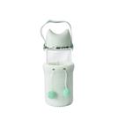 Garrafa de vidro fox bottler com capa de veludo com tampa e alça 300ml