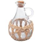Garrafa de vidro para azeite com tampa de cortiça rolha e detalhes em fibra natural trançada Wolff 320 ml
