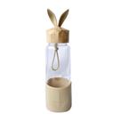 Garrafa de vidro rabbit bottle com capa de silicone e tampa plástica