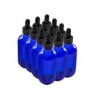 Garrafa de vidro The Bottle Depot 120 ml com conta-gotas azul, pacote com 12