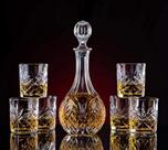 Garrafa Decanter Vidro Whisky Licor 900ml +6 Copos Superluxo