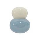 Garrafa Decorativa de Vidro Branco e Azul 10cm BX0012 BTC