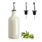 Garrafa dispensadora de azeite de oliva em cerâmica Sweejar 460ml Bege Garrafa dispensadora de azeite de oliva em cerâmica Sweejar 460ml Bege