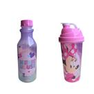 Garrafa e copo minnie mouse meninas crianças kit 2 unidades