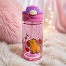 Garrafa Flip Top Infantil Capivara 450ml com Canudo