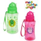 Garrafa Garrafinha Squeeze Infantil Meus Melhores Amigos com Tampa Retráril e Canudo 400 ml