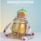 Garrafa Infantil 1L Transparente Formato Urso Ideal para Escola, Passeios e Dia a Dia