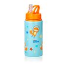 Garrafa Infantil Inox Antivazamento Canudo 550ml Azul Lillo