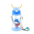 Garrafa Infantil Personagens Chifrinhos Alce 600ml Com Canudo e Cordão