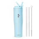 Garrafa isolada Thermos Coolflask Slima de 40 onças azul