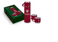 Garrafa metal vacuum c/3 canecas - fluminense