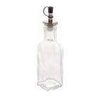 Garrafa Para Azeite De Vidro Transparente Com Tampa Preta 200ml - LYOR