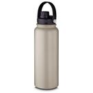 Garrafa Parede Dupla Com Alça 16 Horas Resistência Térmica Capacidade 1,1 Litro Em Aço Inox Bege