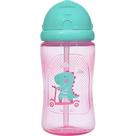 Garrafa Plastica Dino Patinete Rosa 400Ml. Retr