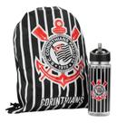 Garrafa Plástico 450ml Com Mochila Tipo Saco - Corinthians Garrafa Plástico 450ml Com Mochila Tipo Saco - Corinthians