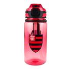 Garrafa Plástico Com Canudo 650ml - Flamengo