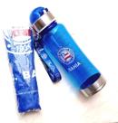 Garrafa Plástico e Inox Squeeze do Bahia 700ml com cordão e mochila saco