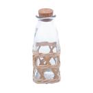 Garrafa Porta Mantimentos Vidro e Fibra Natural Rattan com Rolha Pote Wolff 210ml