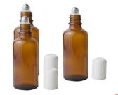 Garrafa rolante Erioctry 50mL de vidro âmbar com bolas de aço inoxidável