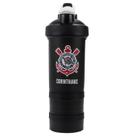 Garrafa shakeira mola 2 compartimentos 500ml - corinthians