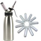 Garrafa Sifão Para Chantilly Inox 500 Ml + 10 Capsulas Refil