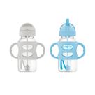 Garrafa Sippy Straw Dr. Brown's Milestones 270 mL 6m+ cinza e azul