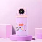 Garrafa Squeeze Copo Térmico Infantil Tela Digital Termômetro Cor:Lilás