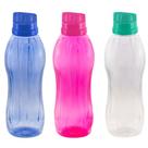 Garrafa / squeeze de água de plástico - 1 litro - rosa, azul ou verde