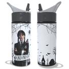 Garrafa Squeeze de Alumínio Wandinha Bico Retrátil Personalizado 600ml