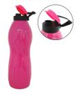 Garrafa Squeeze de plástico com alça para transporte 1Litro Rosa Neon